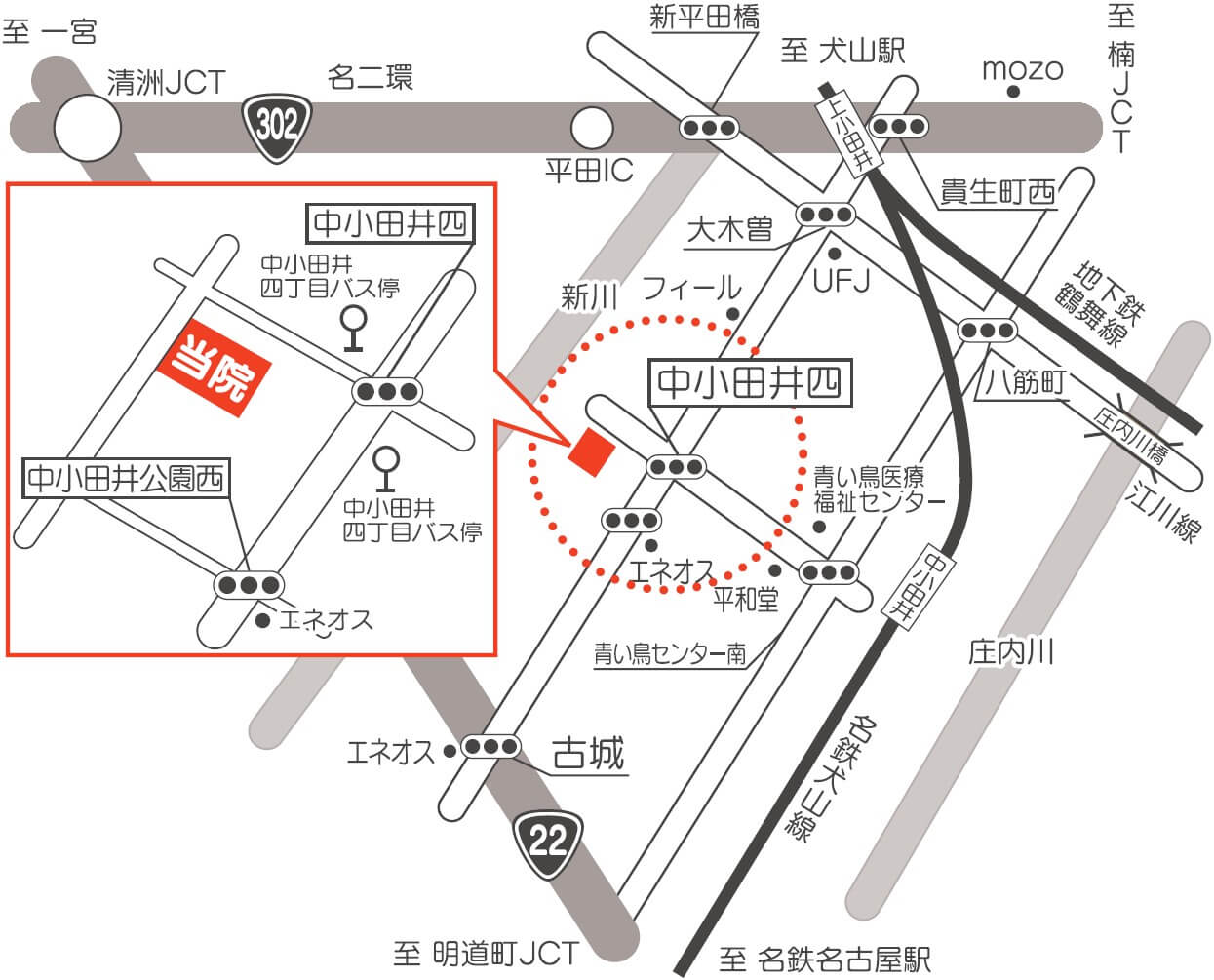 かわい内科＆皮ふ科 地図・アクセス